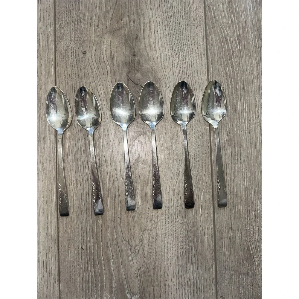 Oneida Proposal 6 Teaspoons Spoons 1881‎ Rogers Vintage Silverplate Flatware